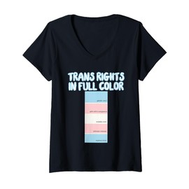 Womens Trans Pride Color Paint Swatch Gender Humor Art V-Neck T-Shirt