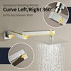 18.5 Inches Straight Extended Pivoting Shower Arm With Flange, Rain