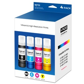Compatible for EPT522 Ink Refill Bottles Replacement for ET-2800 ET-2400 ET-4800 EPT522 Ink Bottles for Eco tank ET2800 ET2400 ET4800 ET-2803 ET2803 ET-2720 ET-4700 ET-4810 ET-2840 2800 2400,4 Pack