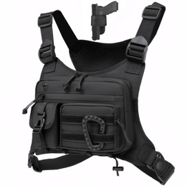 Muserise Outdoor Chest Bag For Men and Women, Tactical Vest For Running, Cycling, EDC Chest Pack Rig For Sports and Workouts