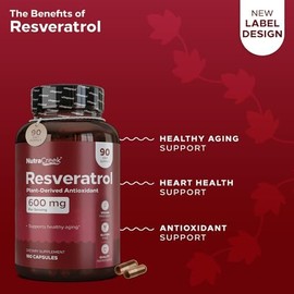 Resveratrol  Cápsulas De Resveratrol De 1200 Mg Por Día De Hierba Japonesa Con Trans-Resveratrol. Favorece El Envejecimiento Saludable, La Salud
