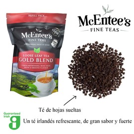 McEntee's Irish Loose Leaf Gold Blend Tea - ( Pack of 2 ) - 250g Refill Bag - Expertly Blended in Ireland to give That Perfect Cup of Tea. A Traditional Irish Blend of Assam and Kenyan Tea.