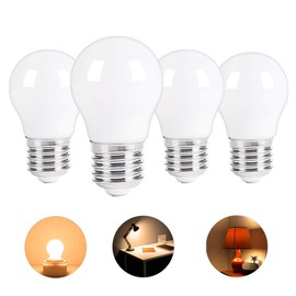 Low wattage A15 LED Light Bulb Replacement 15W-25W E26 Base 120V 2W 150lm Soft White 2700K Non-Dimmable for Bathroom, Bedroom, Bedside Accent Lamps Pack of 4