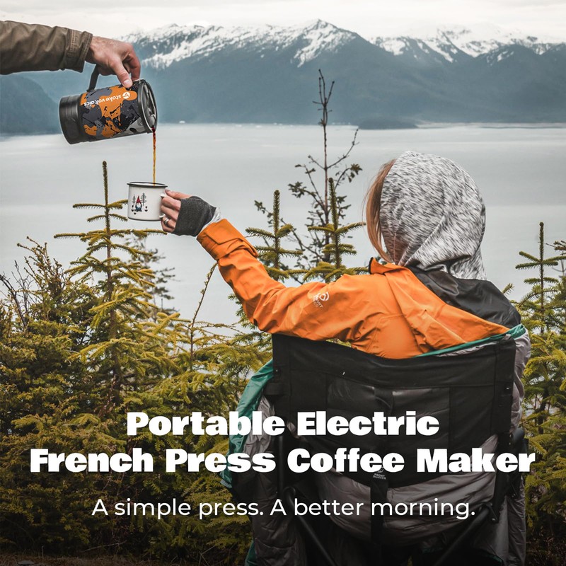 STOKE VOLTAICS Electric French Press Coffee Maker, 120V Boil Water