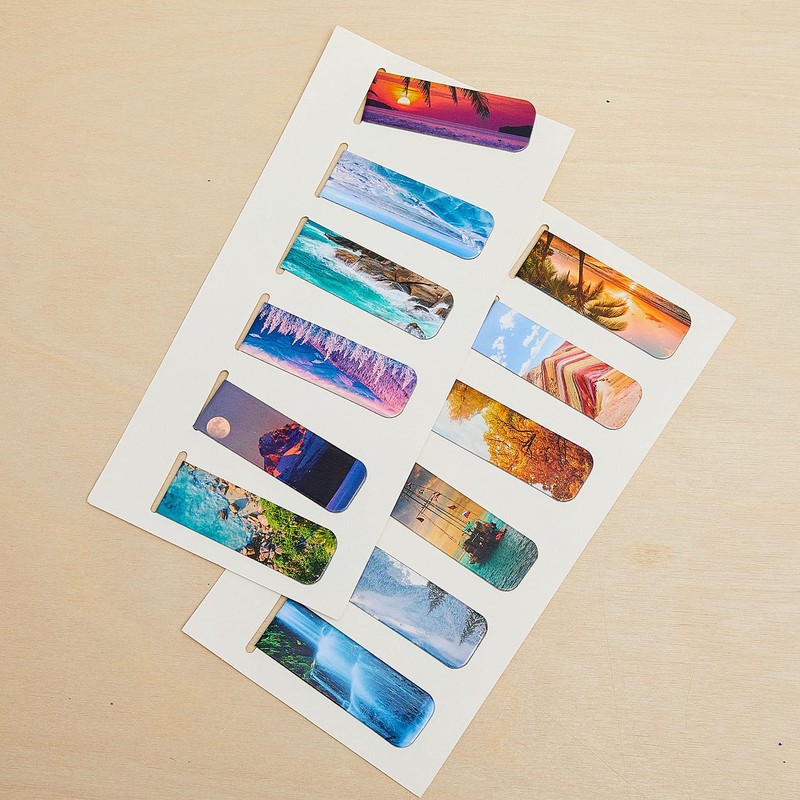 Tenare 12 Pcs Magnetic Bookmarks 12 Style Magnet Page Markers
