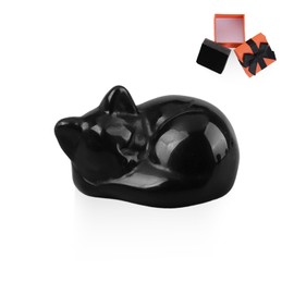 DHSBGWSX 1 Piece Black Ornament, 1 Piece Gift Box, Cat Gift for Cat Lovers, Cat Figurine as Gift, Home, Office, Room Decor, Cute Cat Ornament