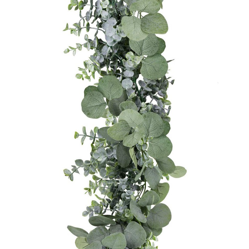 Winlyn 5.9' Long Faux Silver Dollar Eucalyptus Leaves Greenery Artificial