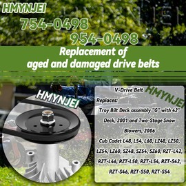 754-0498 954-0498 Deck Drive Belt for MTD and Cub Cadet 1170 LT1018 42" Deck Garden Lawn Mower Tractor Replaces 754 0498 954 0498