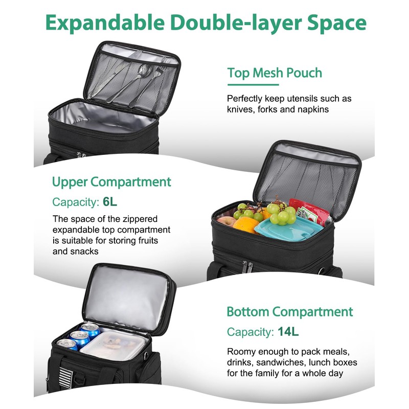 SumeStar Tactical Lunch Box for Men, Large Insulated Lunch Bag