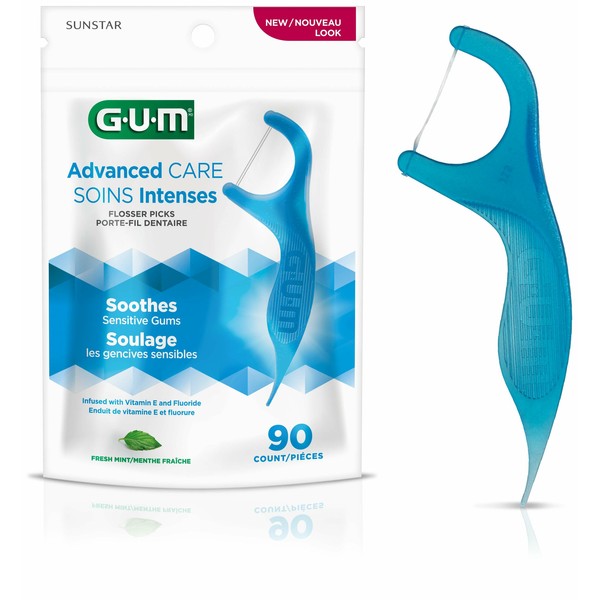 GUM Advanced Care Flossers Fresh Mint 90 Count