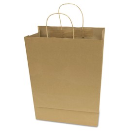 Cosco 091565 Premium Small Brown Paper Shopping Bag, 10-Inch W x 13-Inch H, 50/Box