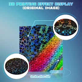 Howarx 3D Effect Build Plate for Bambu Lab A1/X1C/X1/X1E/P1P/P1S 3D Printer, Double Sided 3D Pattern with Flexible Spring Steel Build Plate (Smooth Rainbow Circle and Smooth Heart Shape Surface)