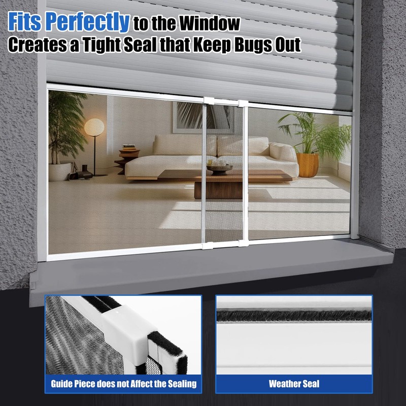 6 Pack Expandable Window Screen, 2 Way Sliding Adjustable Window