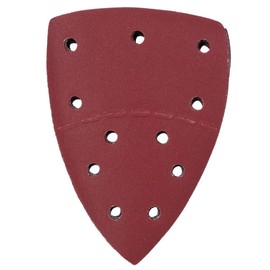 60PCs Hojas de lija Papel de lija de ratón 11 agujeros Papel de lija Papel abrasivo de palma Almohadillas de lija de óxido de aluminio Papel de lija 140x140x100mm(240 Grit)