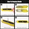 DIYSELF 2 Pack Box Cutters, Razor Knife Utility Cardboard Cutter,