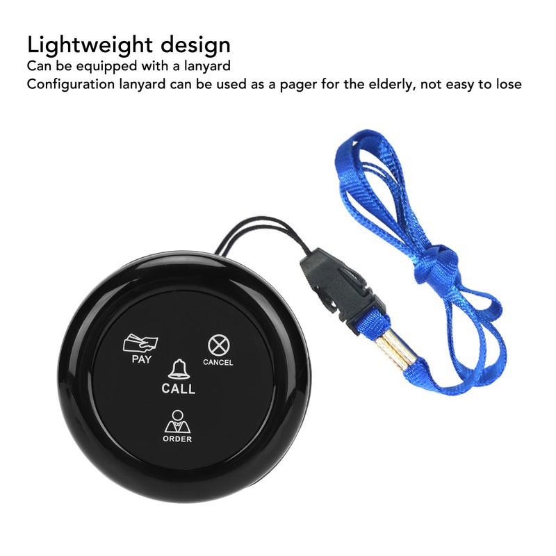 5pcs Wireless Caregiver Pager SOS Call Buttons 433MHz Smart Call