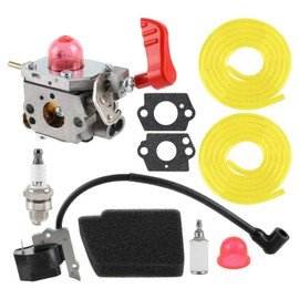 AUTOKAY 545081857 Carb Carburetor with Air Filter Fuel Line Kit Fit for Zama C1U-W43 C1U-W43B C1U-W43C Poulan BVM200FE Carb Craftsman 25CC Leaf Blower Parts