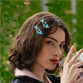 Glitter Cute Dolphin Snap Hair Clips, Blue and Pink, Handmade metal hair clip for Women Girls Kids.(20 PCS)