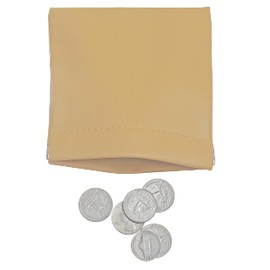 Mini Coin Pouch Purse, Leather Small Coin Wallet, Squeeze Coin Pouch Purse Change Holder for Men and Women (Cognac)