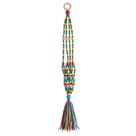 47th & Main Boho Macrame Plant Hanger | Wall Décor Hanging Flower Pot Holder, 32" L x 2" W, Rainbow