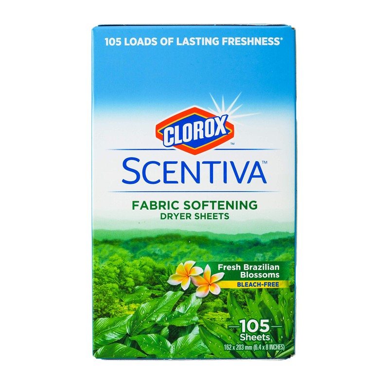 Clorox Scentiva Fabric Softener Dryer Sheets, Fresh Brazilian Blossoms Scent