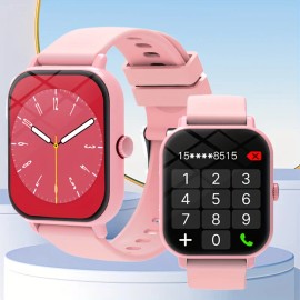 New Large-screen Smartwatch With Built-in Microphone for HD Voice Calls, Long-lasting Battery, Multiple Styles and Sports Modes,Color: Pink