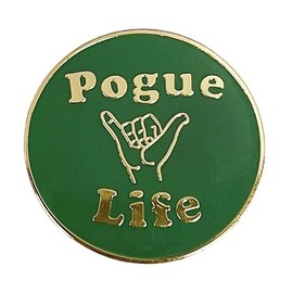 pogue Life Green Enamel Pin Badge Brooch