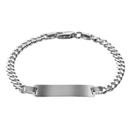 trendor 88612-21 Men's Engraved Bracelet 925 Silver Curb Chain with Name Including Desired Engraving 21 cm Fashionable Engraving Jewellery for Men Gift Idea, Sterling Silver, No Gemstone