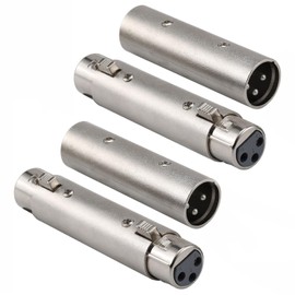 Greluma 4 Pcs XLR to XLR Gender Changer Adapter, 3 Pin XLR Male to Male/Female to Female, Compatible with Microphone, Mixer