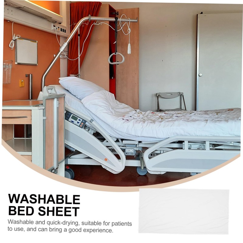 IWOWHERO Washable Hospital Fitted Bed Sheet 100% Cotton White Protective