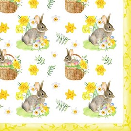 Tiflair Bunny in Basket Lunch Napkins 3 Ply