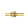 Joywayus 3/8" Hose Barb Thru-Bulk Head Hex Union Brass Fitting
