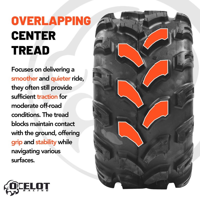 Ocelot P311 All Terrain ATV/UTV 19x7-8 Tires, 4-Ply, 15mm Tread