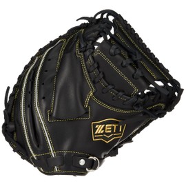 Zett BJCB74512 Boys Soft Baseball Catcher's Mitt, Soft Steer for Catchers, Black (1900) Right Throwing