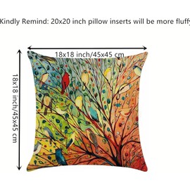 Spring Birds Pillow Covers 18X18, Outdoor Garden Pillow Case,Turquoise Blue Birds Cushion Covers for Sofa, Couch, Patio Home Summer Decoration,4 Pack