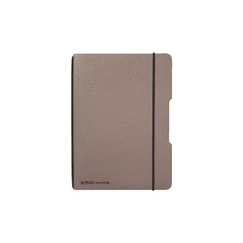 Herlitz 50033799 Flex Notebook, A6, 40 Sheets, Dotted, Leather Look in Taupe, Pack of 1