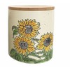 Gilded Sunflower Time Canister with Wood Lid 5"