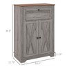 HOMCOM Farmhouse Barn Door Accent Cabinet, Kitchen Sideboard Storage Cabinet