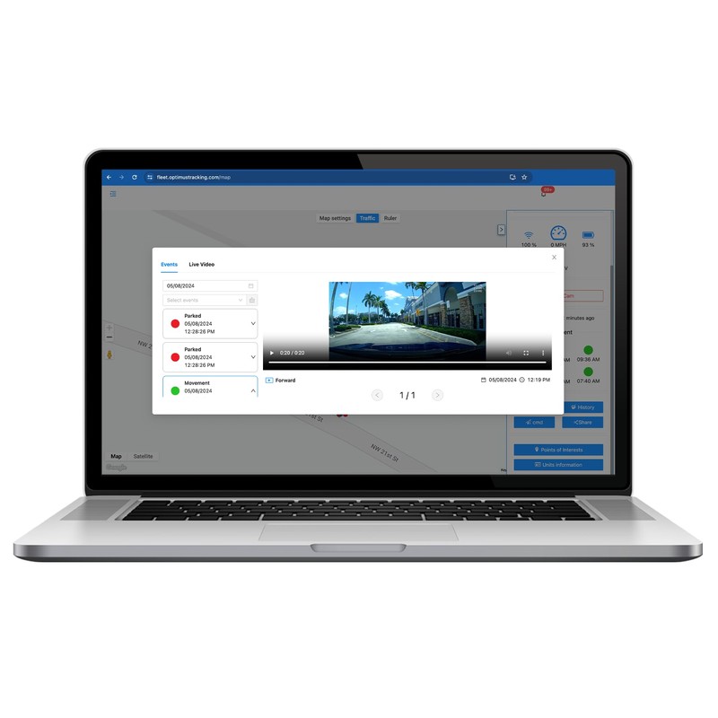 Optimus DG2 - Live Dashcam & GPS Tracker - View