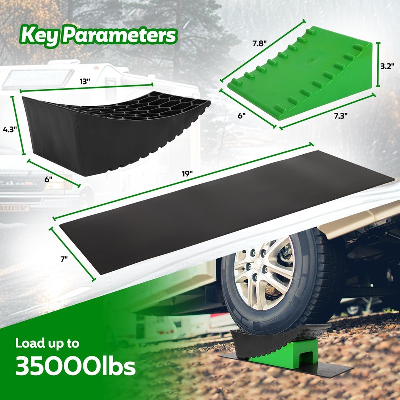 FAHKNS Camper Leveling Blocks, Heavy Duty RV Leveling System Wheel