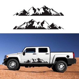 HAIORD 74.8”Mountain Graphic Car Stickers Decorate Doors Waterproof Vinyl Decal Accessories for Cars SUV Truck transporters Camper Vans（2PCS） (Black)