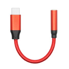 USB C to 3.5mm Headphone Jack Adapter Cable 2inch, USB Type C Male to 1/8'' 3.5mm Female Aux Audio Dongle Cable Cord, for USB Type C Port Cell Phone Not Have a 3.5mm Audio Output Device(Red)