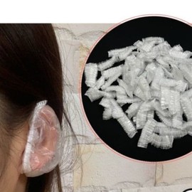 100-Piece Vinyl Disposable Ear Dye Transfer Prevention Covers Vinyl Earplugs Wearing Covers Ear Protection / 100개 비닐 일회용 귀 염색 이염 오염 방지 커버 비닐 귀마개 씌우개 씌개 귀 보호