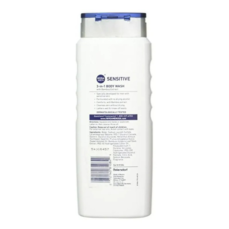 Nivea Men Sensitive Body Wash Extracto Bamboo 500ml