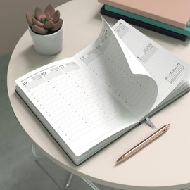 DeDe Bee Calendar 2025-2026 Weekly Planner, Diary Book Calendar, A5 Hardback Diary, Multilingual, 1 Week 2 Pages, July 2025 - December 2026 (Blue)