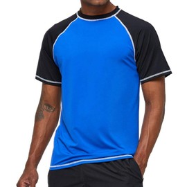 Arcweg Rashguard Men's Short-Sleeved UV Protection T-Shirt Elastic Quick-Drying Sun Shirt UPF 50 Tops Functional Shirt Fitness Shirt Rash Vest for Surfing Running Fishing Hiking M-3XL -