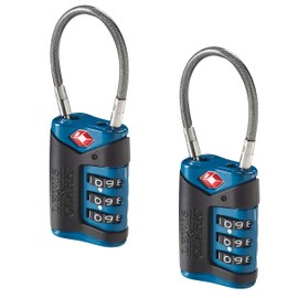Lewis N. Clark TSA-Approved Combination Luggage Lock With Steel Cable (2-Pack), Blue, One Size
