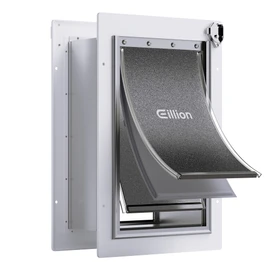 Pet Door for Wall Dog Door for Wall, 3-Flap Doggie Door with Insulation, All-Metal Frame and Telescoping Tunnel, Pets Up to 40 Lb (Medium Size)