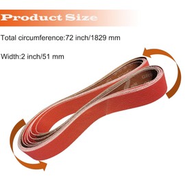 3 Pack 2 x 72 Inch 80 Grit Ceramic Sanding Belts for Metal Grinding - Heavy-Duty Sharpening Belts for Knife Making, Metalworking & Precision Finishing