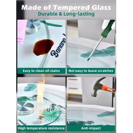 26.7 inch Lazy Susan for Table Top Tempered Glass Rotating Serving Tray for Dining Table, Kitchen Lazy Susan Organizer Spinning Rotating Food Server Party Centerpieces Heavy Duty